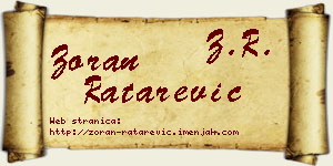 Zoran Ratarević vizit kartica